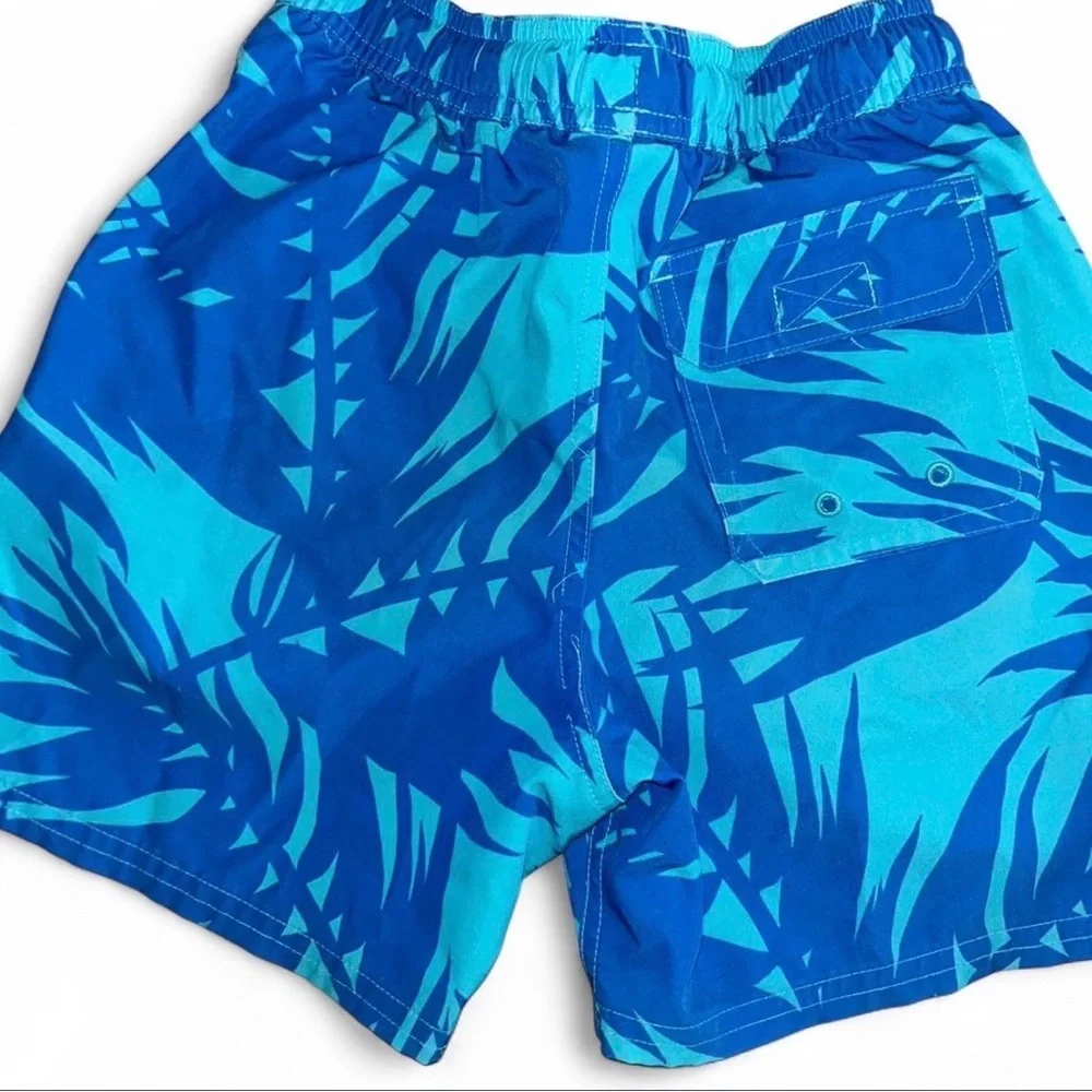 Vineyard Vines Blue Leaf Pattern Swim Shorts